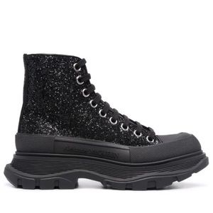 Alexander McQueen Tread Slick Glitter Ankle Boots Black Women’s EU 38/US 8 $850
